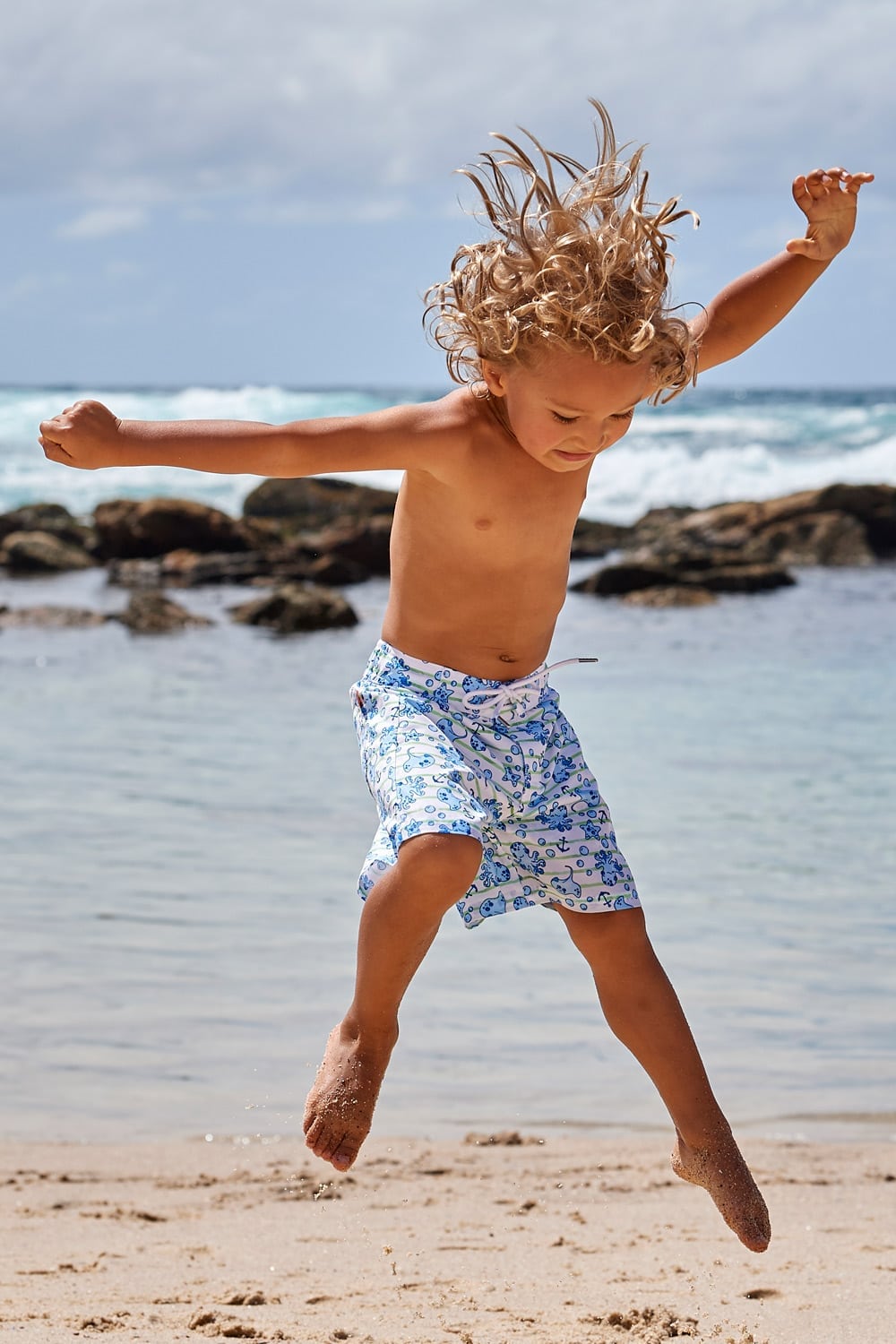 Sea Creatures Board Shorts Sample Sale Item