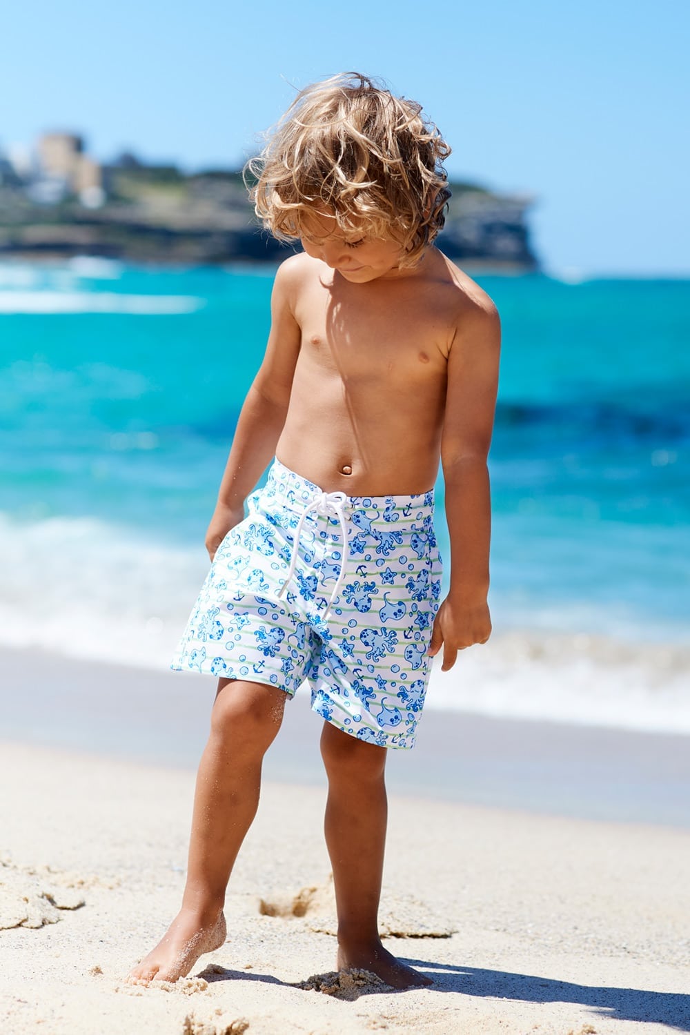 Sea Creatures Board Shorts Sample Sale Item