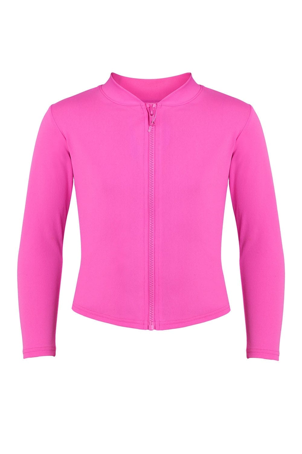 Zip Up Long Sleeve Suntop - Pink