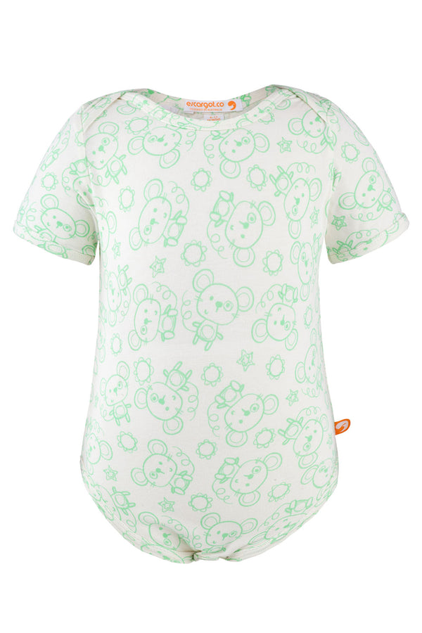 Milk Cotton Mini Me Jumpsuit - Green Mouse Print